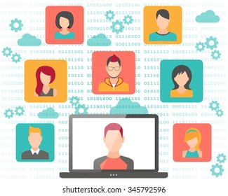 People Connecting Concept Social Media Networks Stock Vector (Royalty ...