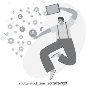 People Connecting With Digital Networking