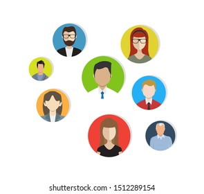 People connecting flat icon vector.