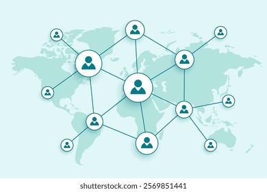 people connecting global network concept background vector