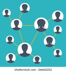 People connecting icon. Flat style. Vector illustration