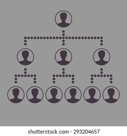 People connecting icon. Flat style. Vector illustration