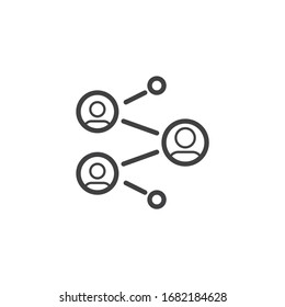 People connecting line icon. linear style sign for mobile concept and web design. Social network connection outline vector icon. Symbol, logo illustration. Vector graphics
