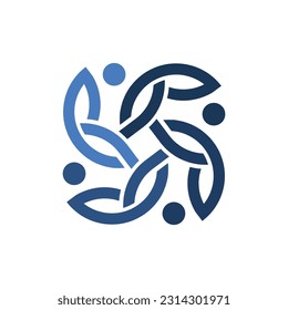 People connecting logo vector concept