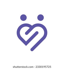 People connecting love modern logo design. Simple, modern and clean logo vector icon illustration branding