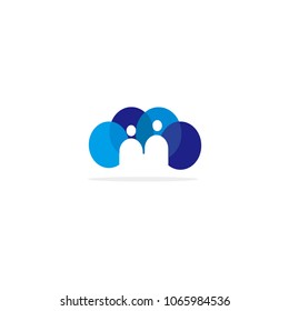 People connecting Technology icon logo