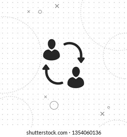 People connecting, vector best flat icon on texture background , EPS 10
