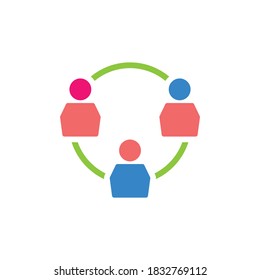 people connecting vector icon design template
