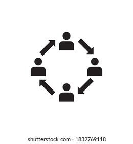 people connecting vector icon design template
