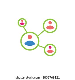Personen, die Vektorsymbol-Designvorlage verbinden
