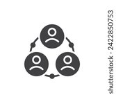 People connecting vector icon. filled flat sign for mobile concept and web design. Successful Networking glyph icon. Symbol, logo illustration. Vector graphics