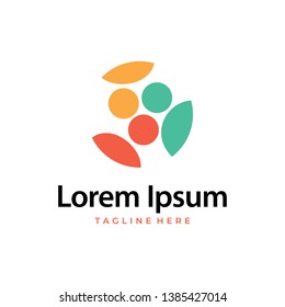 People connection color logo vector