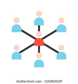 people connection and communication, social media concept.flat icon
