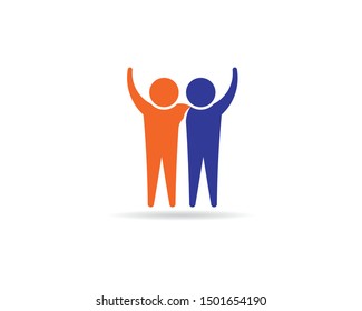 People Connection. Happy Partners at business. Friends logo design