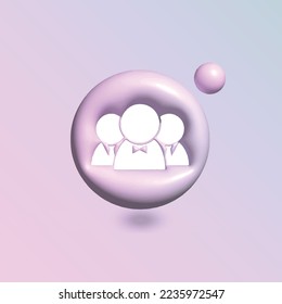 Menschen verbinden Symbol mit in Kreis hellpastellfarben in 3D-Stil realistische Vektorgrafik
