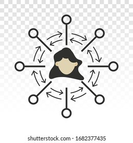 people connection icon , partnership network sign, relationship symbol for apps or website.