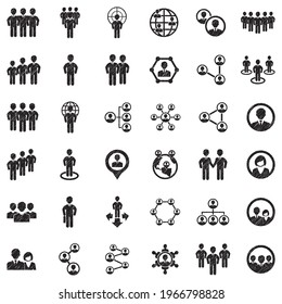 People Connection Icons. Black Scribble Design. Vector Illustration.