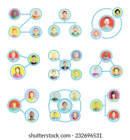 people connection icons set