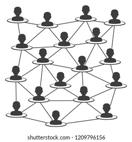 People connection icons and social network