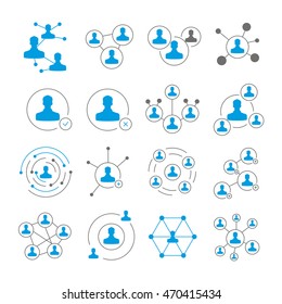 iconos de conexión de personas y concepto de red social