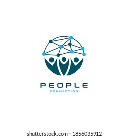 People Connection Illustration Logo Design Symbol Vector Template