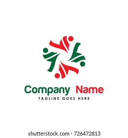 people connection logo vector. such as people, group, community, social, team, success