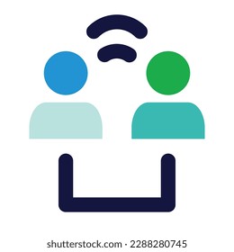 conexión de personas con el estilo de icono plano de conexión de red