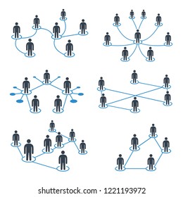 people connection, people network icons set