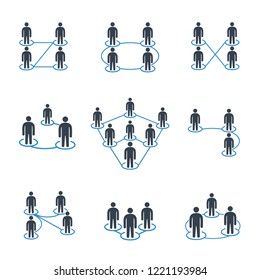 people connection, people network icons set