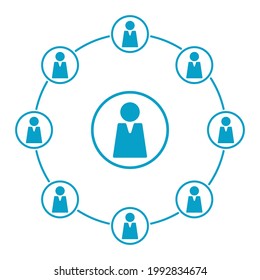 red de conexión de personas, comunicación social de trabajo en equipo, símbolo de ilustración de iconos vectoriales.