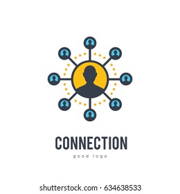 People Connection Networking Logo Icon Design 