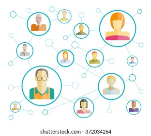 people connection, social network concept