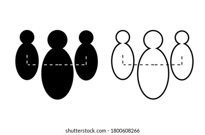 People connection, team linear icon vector, black and white version