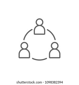 People connection thin icon vector