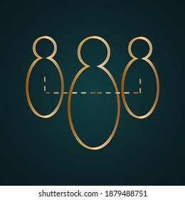 People connection vector. Gold metal with dark background