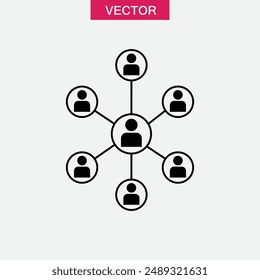 People connection vector icon. simple flat black trendy style illustration for web and app on white background..eps