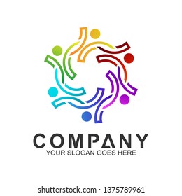 people connect,vector logo social,people care logo,human in circle
