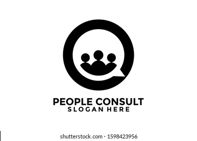People Consult Logo Icon, People Consult Logo design Vector, Consult Logo Design Template
