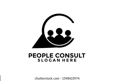 People Consult Logo Icon, People Consult Logo design Vector, Consult Logo Design Template