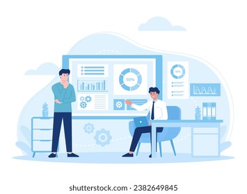 People consult on projects trending concept flat illustration