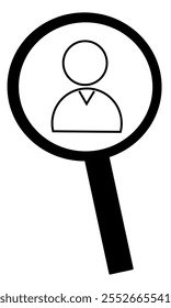 People contact search icon illustration with magnifying luv