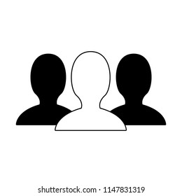 People contacts symbol in black and white