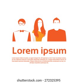 People Contour Profile Icon Set Portrait Vector Illustration