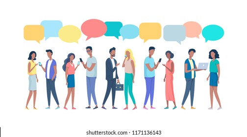 Business People Group Chat Communication Bubble Stock Vector (Royalty ...