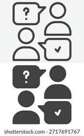 People conversation different style icon set. Line, outline and solid vector icon sign and symbol with editable stroke. Conversation icon for interview, discussion and communication icon.