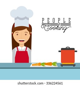 people cooking design, vector illustration eps10 graphic 