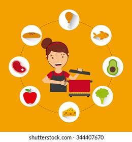people cooking design, vector illustration eps10 graphic 