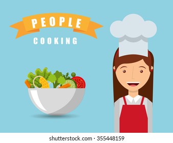 people cooking design, vector illustration eps10 graphic 