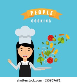 people cooking design, vector illustration eps10 graphic 