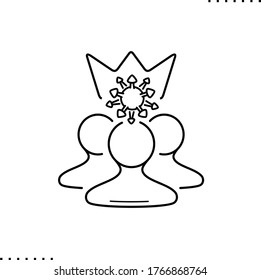 People and corona virus vector icon in outlines 